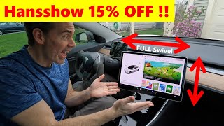 Tesla Hansshow FULL Swivel Screen Mount Review Install and 20 Off [upl. by Ahcsap]