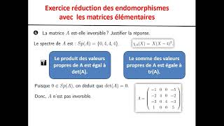 Exercice réduction des endomorphismes avec les matrices élémentaires  matrice diagonalisable [upl. by Auhoj344]