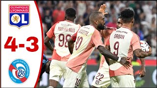 Olympique Lyon vs Strasbourg 43 All Goals ResultsExtended Highlights Gift Orban Goals Doubles [upl. by Robi149]