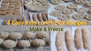 4 Kids Lunch Box Recipes  Monthly Lunch Box Preparation Make amp Freeze byrecipesinthekitchen873 [upl. by Anawad]