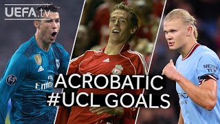 RONALDO CROUCH HAALAND  Acrobatic UCL Goals [upl. by Trauner592]