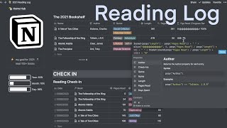 Notion Template Simple Reading Log With Progress Bar [upl. by Hastie]