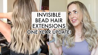 Invisible Bead Extensions One Year Review  The BEST Hair Extensions [upl. by Torp493]