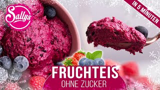 Eis selbst machen  Schnelles Fruchteis für Kinder ohne Zucker  5 Minuten  Sallys Welt [upl. by Araiek]