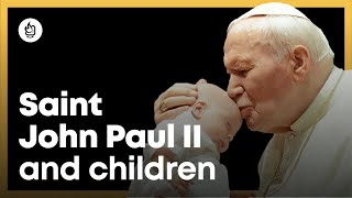 Saint John Paul II and children [upl. by Amliv684]