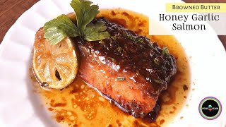 Easy Salmon recipe  Browned Butter Honey Garlic Salmon  Honey glazed salmon  FOODGLAM [upl. by Seyler250]