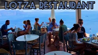 Recommended  Lotza Restaurant Oia Santorini Greece  Good Food With The View  Before Pandemic [upl. by Zzabahs]