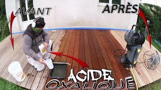 34 ⏩ ACIDE OXALYQUE pour rénover et traiter une terrasse bois [upl. by Darda856]