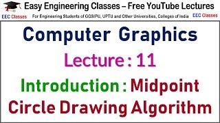 CGMM Video 11  Midpoint Circle Drawing Algorithm Introduction in HindiEnglish [upl. by Edmondo]