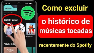 Como limpar o histórico de músicas do Spotify tocadas recentemente 2022 [upl. by Homere]