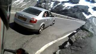 Swiss biker fall down on the Stelvio [upl. by Ateiram]