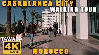 Casablanca city 2024 Walking Tour 🇲🇦 4K UHD Morocco 🇲🇦 [upl. by Ahsilif]