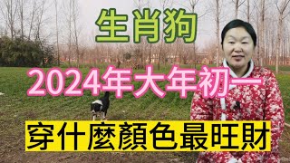 生肖屬相狗！屬狗人在2024年大年初一穿什麼顏色衣服最旺財！本期視頻講述生肖屬狗人的2024年以及財運運勢！運勢 風水 2024 顏色 [upl. by Adnalue]