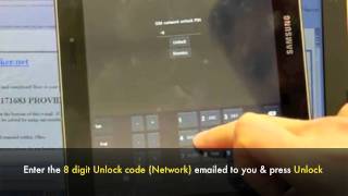 Unlock Galaxy Tab  How to Unlock Samsung Galaxy Tab Network 89  101 by Unlock Code Instructions [upl. by Neyr135]