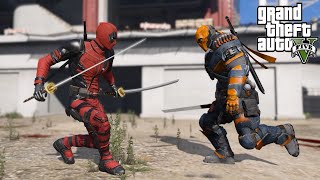 GTA V  DEADPOOL VS DEATHSTROKE  MARVEL VS DC [upl. by Emory]