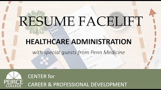 Resume Facelift Series Healthcare Administration with Penn Medicine [upl. by Wardlaw]