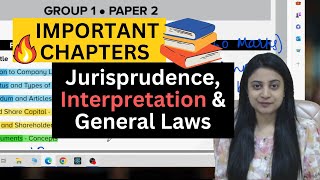 🔥Important Chapters For Jurisprudence Interpretation amp General Laws December 2023 CS Exams ✌️ [upl. by Adnohsat]