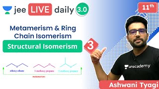 JEE Structural Isomerism L3  Unacademy JEE  JEE Chemistry  Ashwani Tyagi [upl. by Twedy]