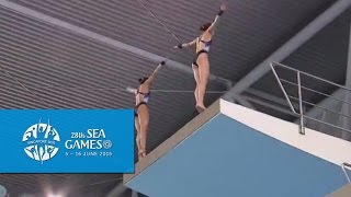 Aquatics Diving Synchronised Platform Finals Women Day 2  28th SEA Games Singapore 2015 [upl. by Anaeda]