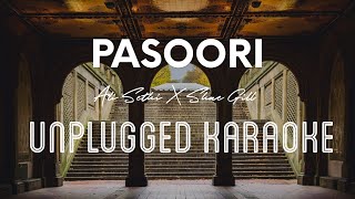 Pasoori  Coke Studio  Karaoke with Lyrics  unplugged  Ali Sethi x Shae Gill  Sebin Xavier [upl. by Renata651]