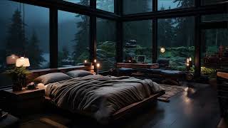 Fall Asleep Fast with Rain Sound in Forest at Night  Heavy Rain and Thunder Sounds for Relax Sleep [upl. by Enaillil]