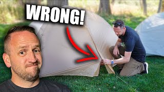 Mistakes EVERY Backpacker Makes Setting Up Their Tent [upl. by Asehr]