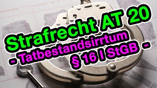 Tatbestandsirrtum § 16 StGB  Strafrecht AT 20 [upl. by Assirolc141]