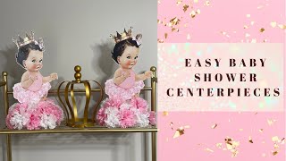 Dollar Tree DIY Baby Shower Centerpiece  Princess Theme [upl. by Elish]