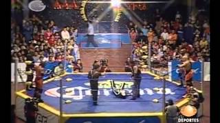 Gronda II La Parka Jr Zorro vs Elix Skipper Konnan Muerte Cibernetica [upl. by Merkley]