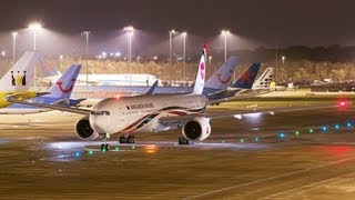 Biman 777300ER S2AFO Landing and take off at Manchester  August 2012 [upl. by Loree625]