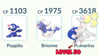 Shiny Popplio Brionne Primarina Family Only Challenge in Pokemon GO [upl. by Ferrell]