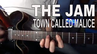 Town called Malice  The Jam  guitar lesson  tutorial [upl. by Akimas]