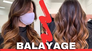 How to FREEHAND BALAYAGE for Dark Hair Whith FANOLA COLOR  STEP by STEP TECHNIQUE  Fast amp Easy [upl. by Obnukotalo]