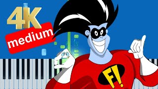 Freakazoid Theme Song Slow Medium Piano Tutorial 4K [upl. by Elyc]