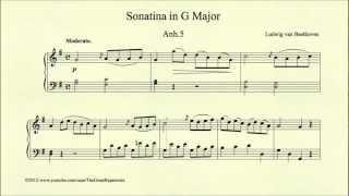 Beethoven Sonatina in G major Anh 5 Moderato [upl. by Nerty]