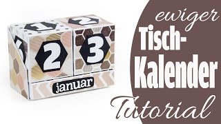 Tutorial Ewiger Tischkalender  Perpetual Calendar aus Papier  DEUTSCH [upl. by Nachison]