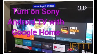 Turn on Sony Android TV Chromecast built in with Google Home turn off open apps and more [upl. by Cappello872]