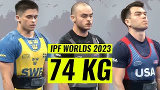 74 kg at IPF WORLDS 2023  JOHANSSON vs MONIGATTI vs TAYLOR [upl. by Acinorehs909]