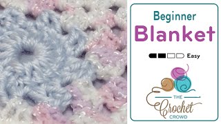 Beginner Crochet Square Baby Blanket [upl. by Lucie274]