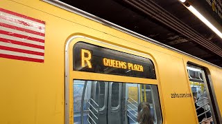 MTA New York City Subway  Queens Plaza Bound Siemens R160B R Train With The Zoho Wrap  34th Street [upl. by Nahsor795]