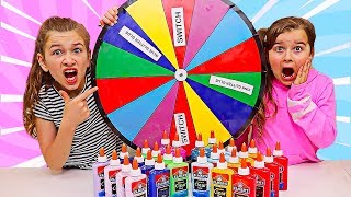 MYSTERY WHEEL OF SLIME CHALLENGE  JKrew [upl. by Aknayirp]