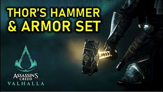 How to get Thors Hammer amp Thors Full Armor Set in Assassins Creed Valhalla [upl. by Loredo]