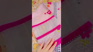 Organza designing  sleeves design  mirror work design  sapphire dress designing  pipping [upl. by Kcirredal]