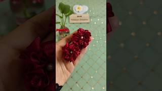 Amazing Ribbon Rose Idea  How to make Ribbon Flowers at Home  Handmade Flower Tutorial diyshorts [upl. by Kallman]