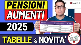 ULTIM’ORA ✅ PENSIONI ➜ AUMENTI 2025 ANTEPRIMA CALCOLI TABELLE REPORT INPS 📈 NUOVI IMPORTI GENNAIO [upl. by Hyams]