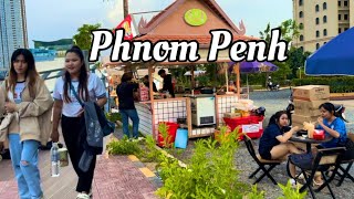 Phnom Penh Walking Tour Relaxing  Cambodia Travel 2024  Daily Walk Tour 4K [upl. by Nyrhtac5]