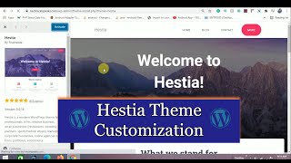 WordPress Hestia  30 Theme Customization  Step by Step tutorial for beginners 2021 [upl. by Draper793]