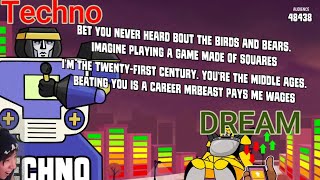 Techno vs Dream RAP BATTLE in jackbox  The rematch [upl. by Kinelski]