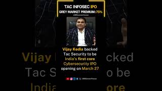 Vijay Kediabacked Indias first Cybersecurity Firm Tac Infosec IPO  GMP 75 [upl. by Ettenej205]