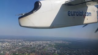 Eurolot Dash 8Q400  Takeoff at Warsaw Airport [upl. by Ferdinana913]